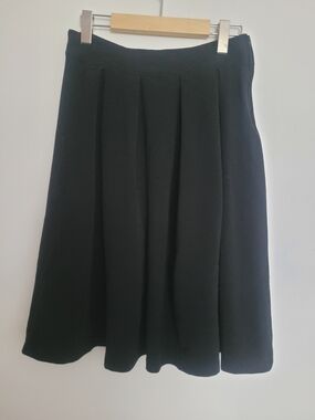 Twik Black Pleated A-Line Skirt Size M
